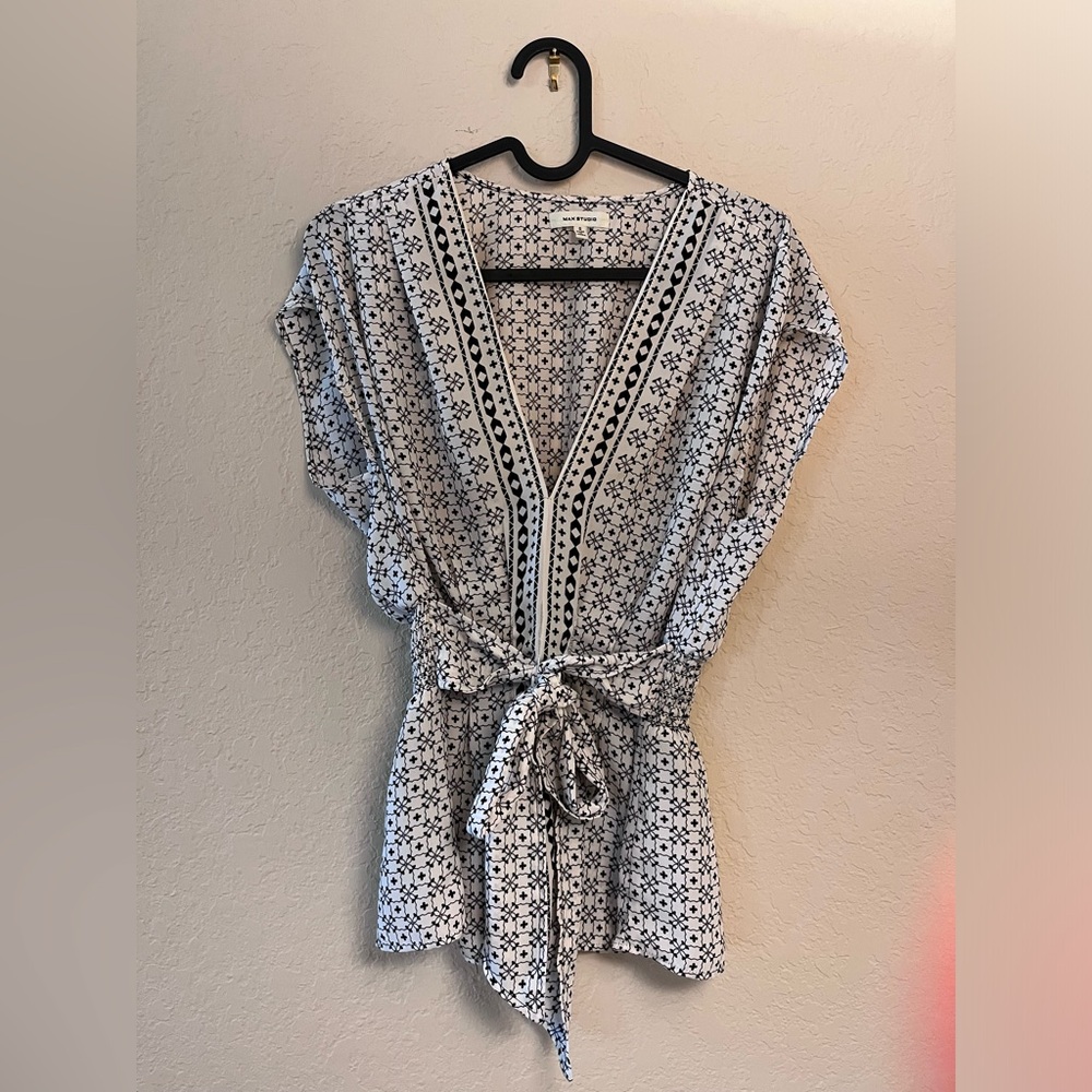 Max Studio Tie Waist Top